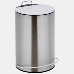 Lata de lixo com um pedal branco de 5l 20,5x