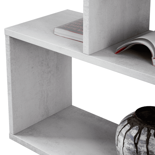 Prateleira Auxiliar Baixa Athena Sala de Estar Sala de Jantar Corredor Decoração Cor Branco e Cimento 110x97x24 cm Prateleira Auxiliar Baixa Athena Sala de Estar Sala de Jantar Corredor Decoração Cor Branco e Cimento 110x97x24 cm