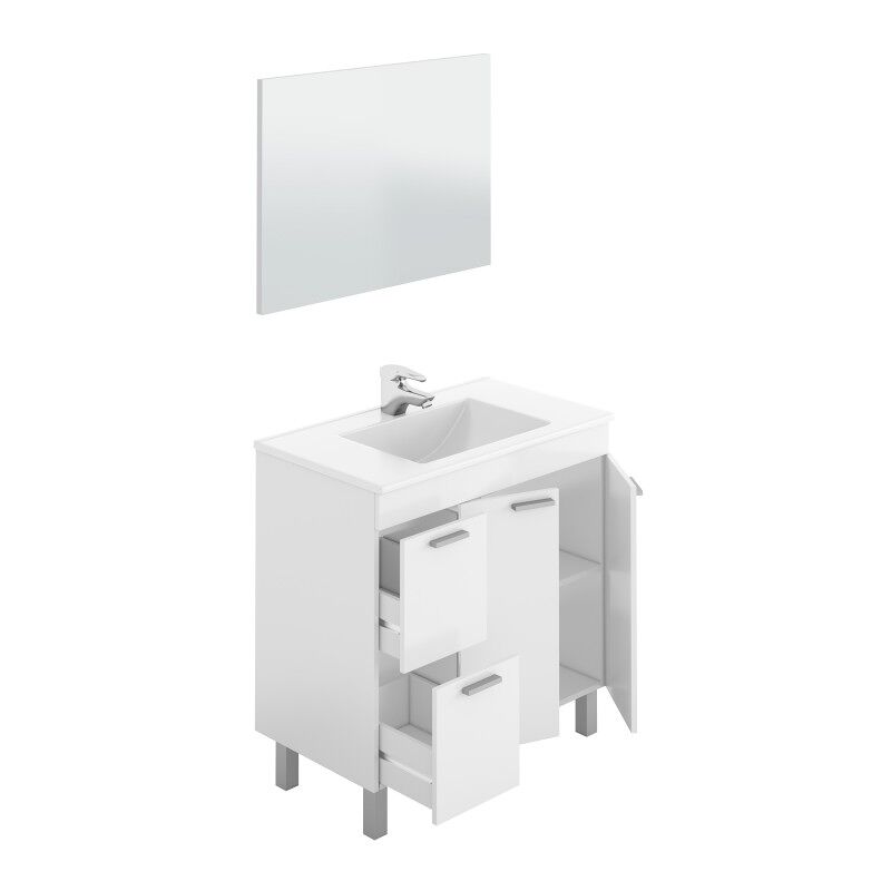 Mueble de baño aktiva blanco brillo 80 x 80 x 45 cm