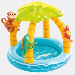 Piscina inflável tropical cpiso acolchoado, toldo e animais infláveis Ø102 cm INTEX