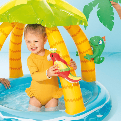 Piscina inflável tropical cpiso acolchoado, toldo e animais infláveis Ø102 cm INTEX Piscina inflável tropical cpiso acolchoado, toldo e animais infláveis Ø102 cm INTEX