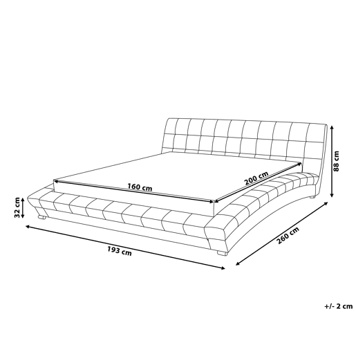 Cama Tecido LILLE 160 x 200 cm Cinzento