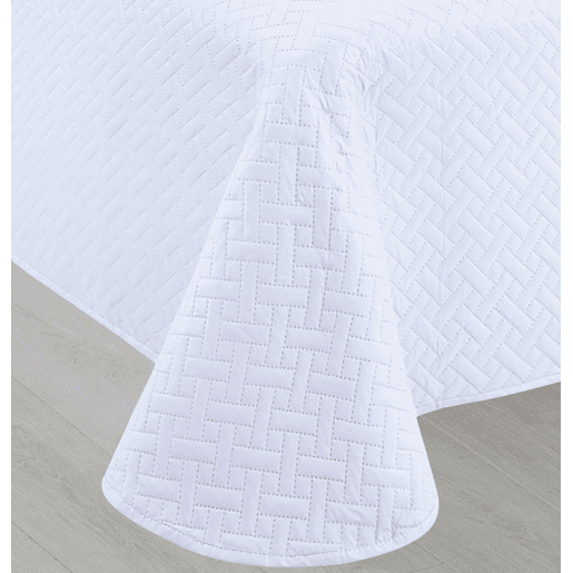 Colcha Lisa + Almofadas Acolchoadas Belmonte Cama 105 Branco 200x260cm