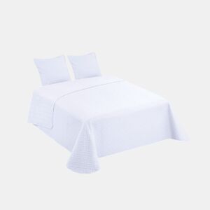 Colcha Lisa + Almofadas Acolchoadas Belmonte Cama 135 Branco 235x260cm