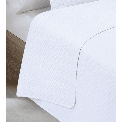 Colcha Lisa + Almofadas Acolchoadas Belmonte Cama 90 Branco 180x260cm