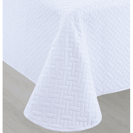 Colcha Lisa + Almofadas Acolchoadas Belmonte Cama 90 Branco 180x260cm
