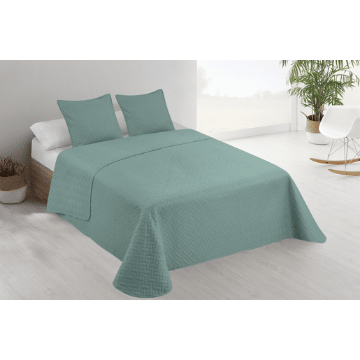 Colcha Lisa + Almofadas Acolchoadas Belmonte Cama 135 Verde 235x260cm Colcha Lisa + Almofadas Acolchoadas Belmonte Cama 135 Verde 235x260cm