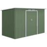 Outsunny Abrigo de Jardim 280x130x172cm Abrigo de Exterior de Aço Galvanizado com Porta Corredeira e Ventilações para Armazenamento de Ferramentas Verde Claro
