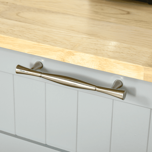 HOMCOM Carrinho de Cozinha com Rodas Carrinho de Cozinha Multiuso com 2 Gavetas 3 Portas Prateleiras Ajustáveis e Barra para Sala de Jantar 121x46x91cm Cinza e Madeira