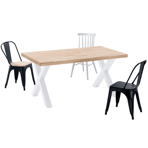 Mesa de jantar X-Loft 160 Carvalho selvagem - Branco 160x90 cm