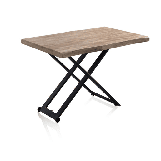 Mesa de centro elevatória Lada Fit Carvalho Mel - Preto 120 x 76 x 80 cm