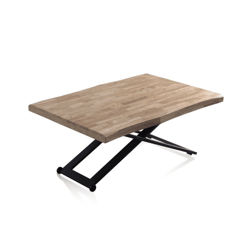 Mesa de centro elevatória Lada Fit Carvalho Mel - Preto 120 x 76 x 80 cm
