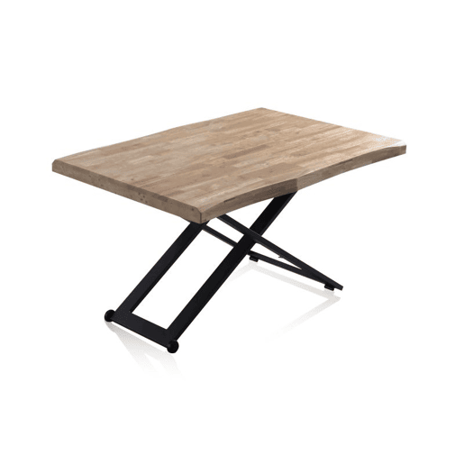 Mesa de centro elevatória Lada Fit Carvalho Mel - Preto 120 x 76 x 80 cm