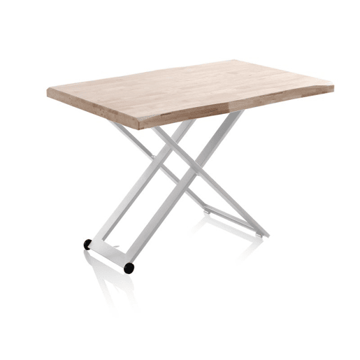 Mesa de centro elevatória Lada Fit Branco - Carvalho 120 x 76 x 80 cm