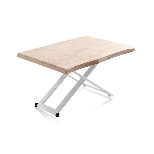 Mesa de centro elevatória Lada Fit Branco - Carvalho 120 x 76 x 80 cm