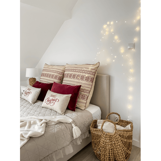 Cama Tecido ALBI 160 x 200 cm Creme