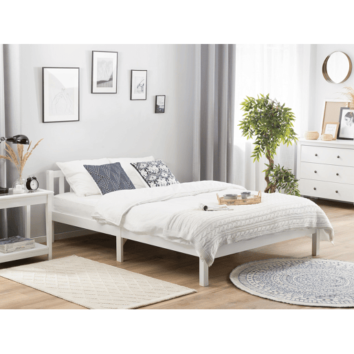 Cama Pinho FLORAC 140 x 200 cm Branco