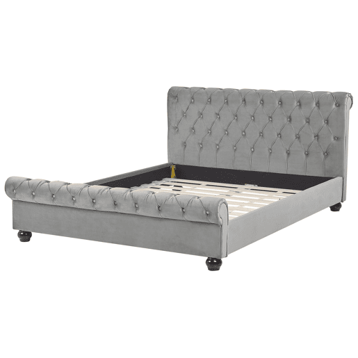 Cama de água Veludo AVALLON 160 x 200 cm Cinzento