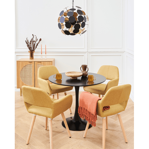 Mesa de jantar BOCA Preto 90 cm 90 cm Mesa de jantar BOCA Preto 90 cm 90 cm