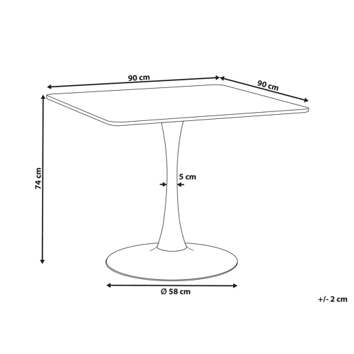 Mesa de jantar BOCA Freixo claro 90 cm 90 cm