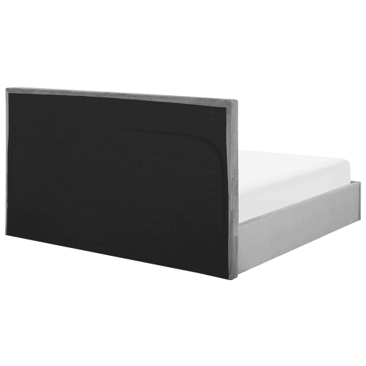 Cama baú Veludo LORIENT 140 x 200 cm Cinzento claro