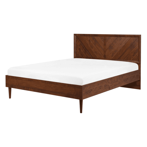 Cama com LED MIALET 140 x 200 cm Castanho escuro