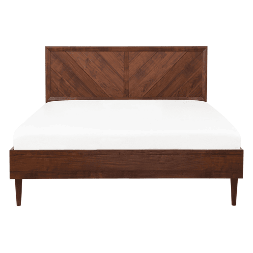 Cama com LED MIALET 140 x 200 cm Castanho escuro