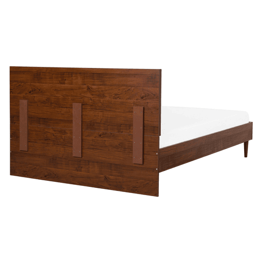 Cama com LED MIALET 140 x 200 cm Castanho escuro