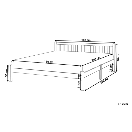 Cama Pinho FLORAC 180 x 200 cm Branco