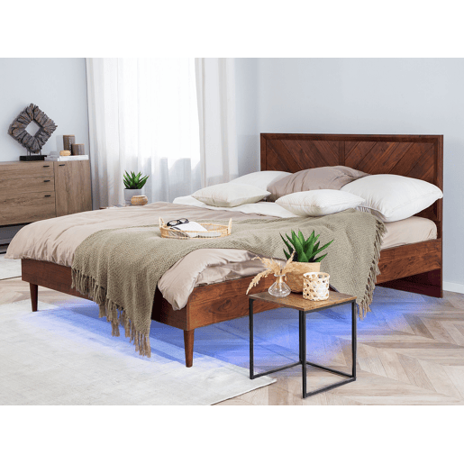 Beliani Cama com LED Aglomerado de madeira MIALET