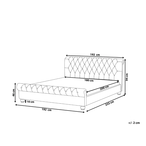 Cama de água Veludo AVALLON 180 x 200 cm Verde esmeralda