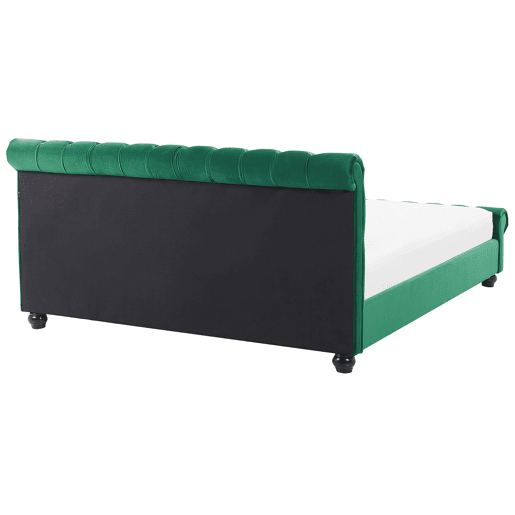 Cama de água Veludo AVALLON 180 x 200 cm Verde esmeralda