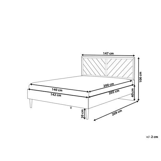 Cama MIALET 140 x 200 cm Castanho escuro