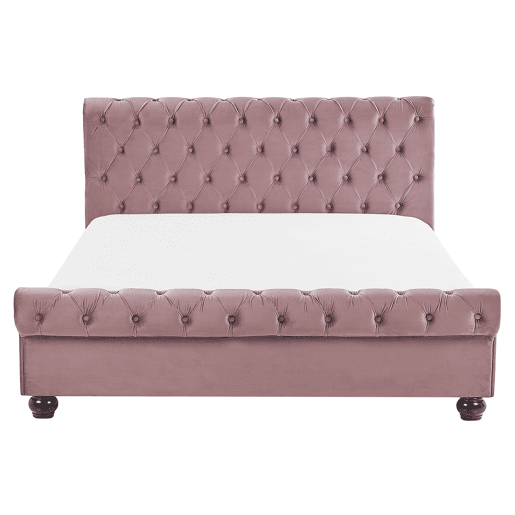 Cama de água Veludo AVALLON 160 x 200 cm Rosa