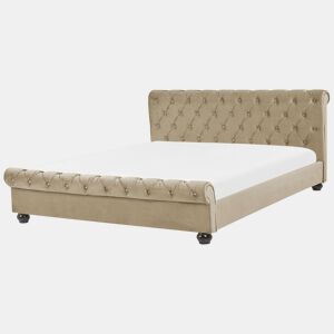 Cama de água Veludo AVALLON 180 x 200 cm Creme