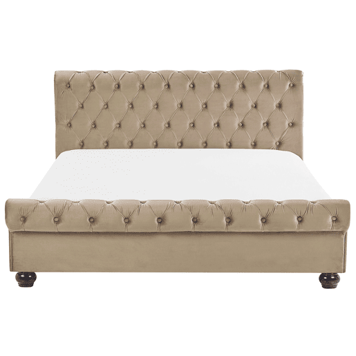 Cama de água Veludo AVALLON 180 x 200 cm Creme