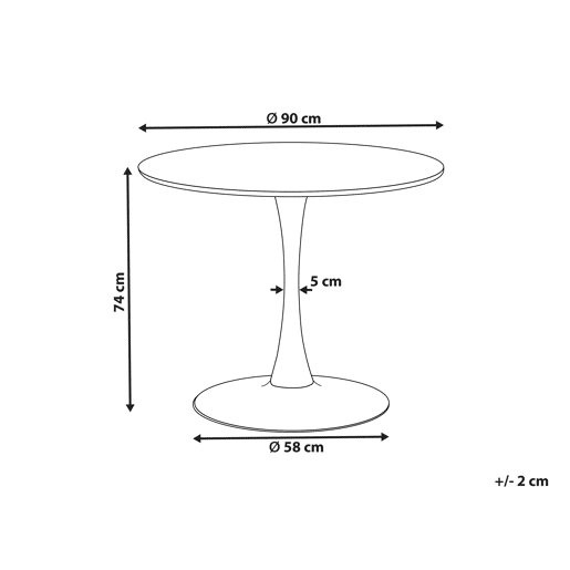 Mesa de jantar BOCA Mármore preto 90 cm 90 cm