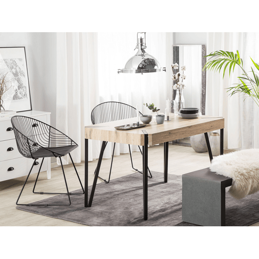 Mesa de jantar CAMBELL Castanho claro 130 cm 80 cm