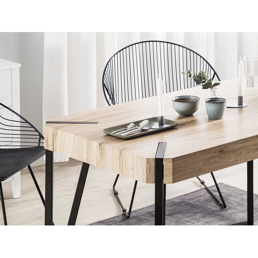 Mesa de jantar CAMBELL Castanho claro 130 cm 80 cm