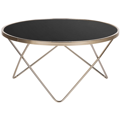 Mesa de centro MERIDIAN Vidro de segurança (temperado) PretoDourado
