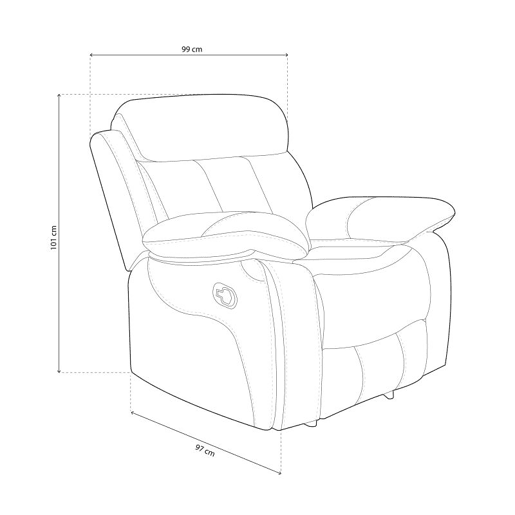 Cadeirão de relaxamento Kendal Marengo 93 x 104 x 93143 cm
