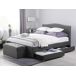 Beliani Cama Poliéster MONTPELLIER 167x213 Beliani Cama Poliéster MONTPELLIER 167x213 Gris Oscuro