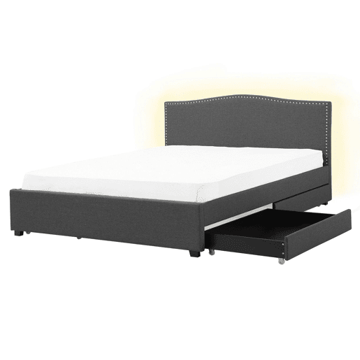 Beliani Cama com gavetas de arrumação Poliéster MONTPELLIER