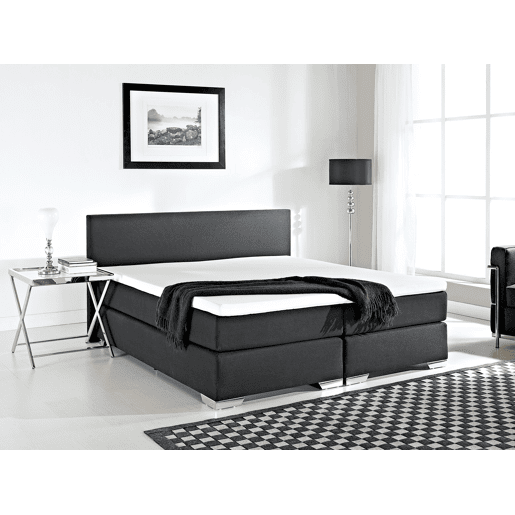 Cama continental Tecido PRESIDENT 180 x 200 cm Preto