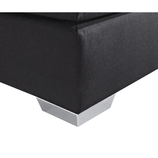 Cama continental Tecido PRESIDENT 180 x 200 cm Preto