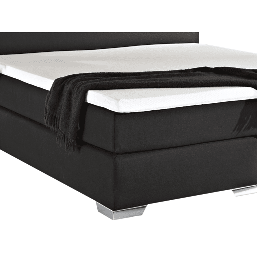 Cama continental Tecido PRESIDENT 180 x 200 cm Preto