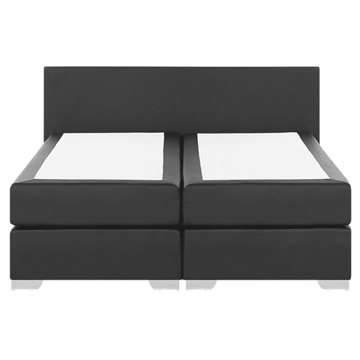 Cama continental Pele sintética PRESIDENT 160 x 200 cm Preto