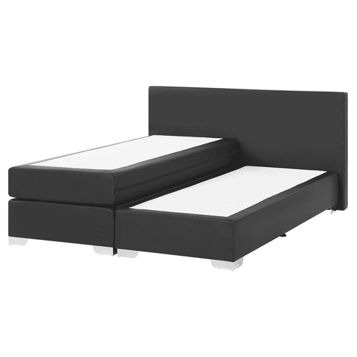 Cama continental Pele sintética PRESIDENT 160 x 200 cm Preto
