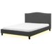 Beliani Cama Poliéster MONTPELLIER 191x214 Beliani Cama Poliéster MONTPELLIER 191x214 Gris Oscuro