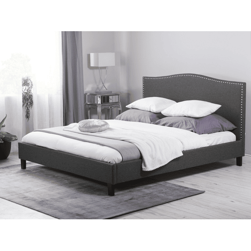Cama Tecido MONTPELLIER 180 x 200 cm LED Branco